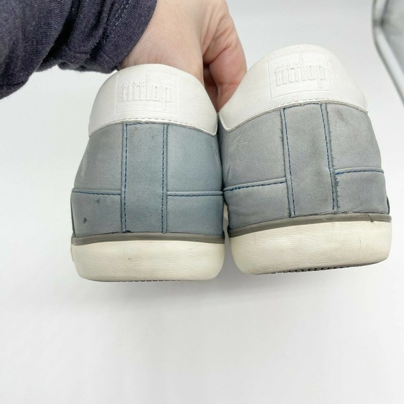 Fitflop Supertone Nubuck Skate Sneaker Shoes Sz 11 Mens Blue Lace Up Perforated - Picture 3 of 8